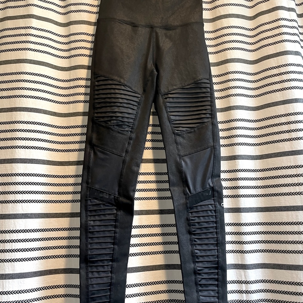 Like New - Alo Faux Leather Moto Leggings